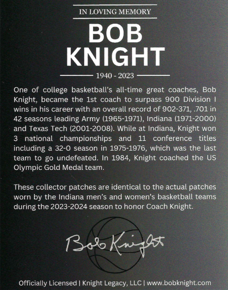 Bob Knight "RMK" Commemorative Patches - Set of 2 Image 3