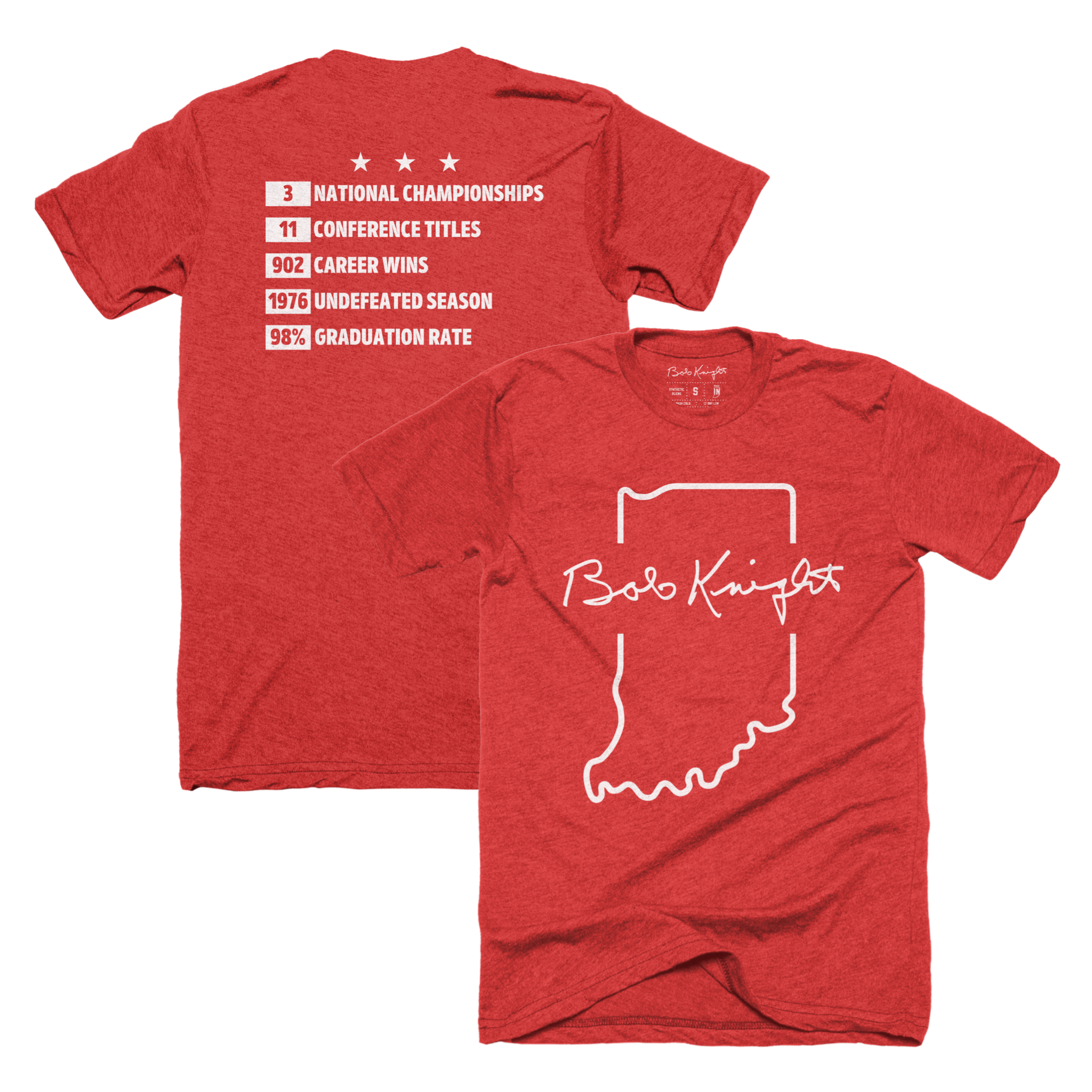Bob Knight Legacy Red Tee (Unisex) Image 4