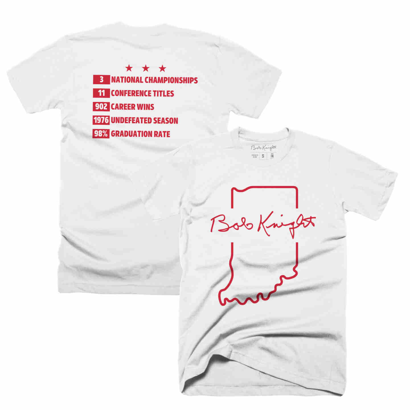 Bob Knight Legacy White Tee (Unisex) Image 3