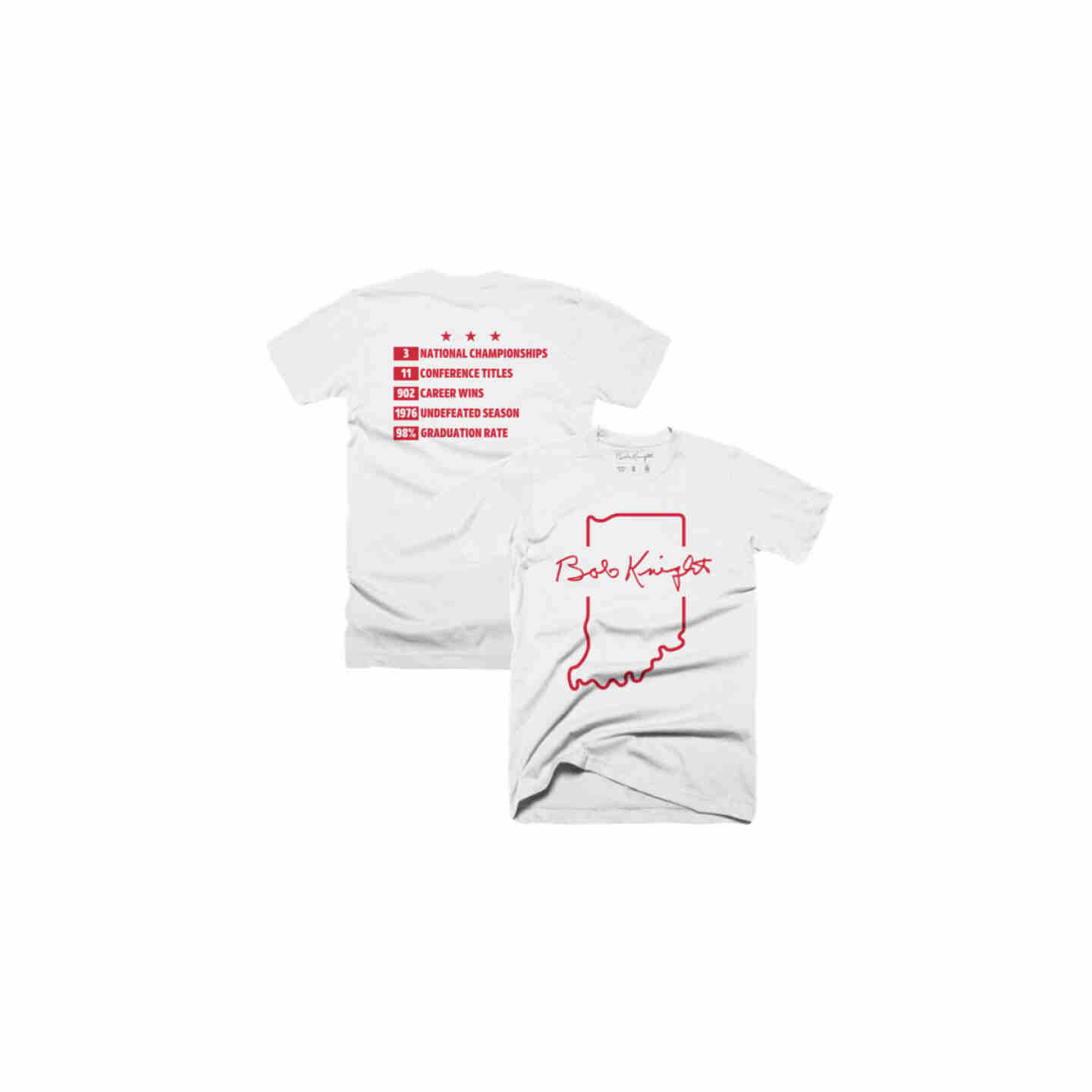 Bob Knight Legacy White Tee (Unisex) Image 1